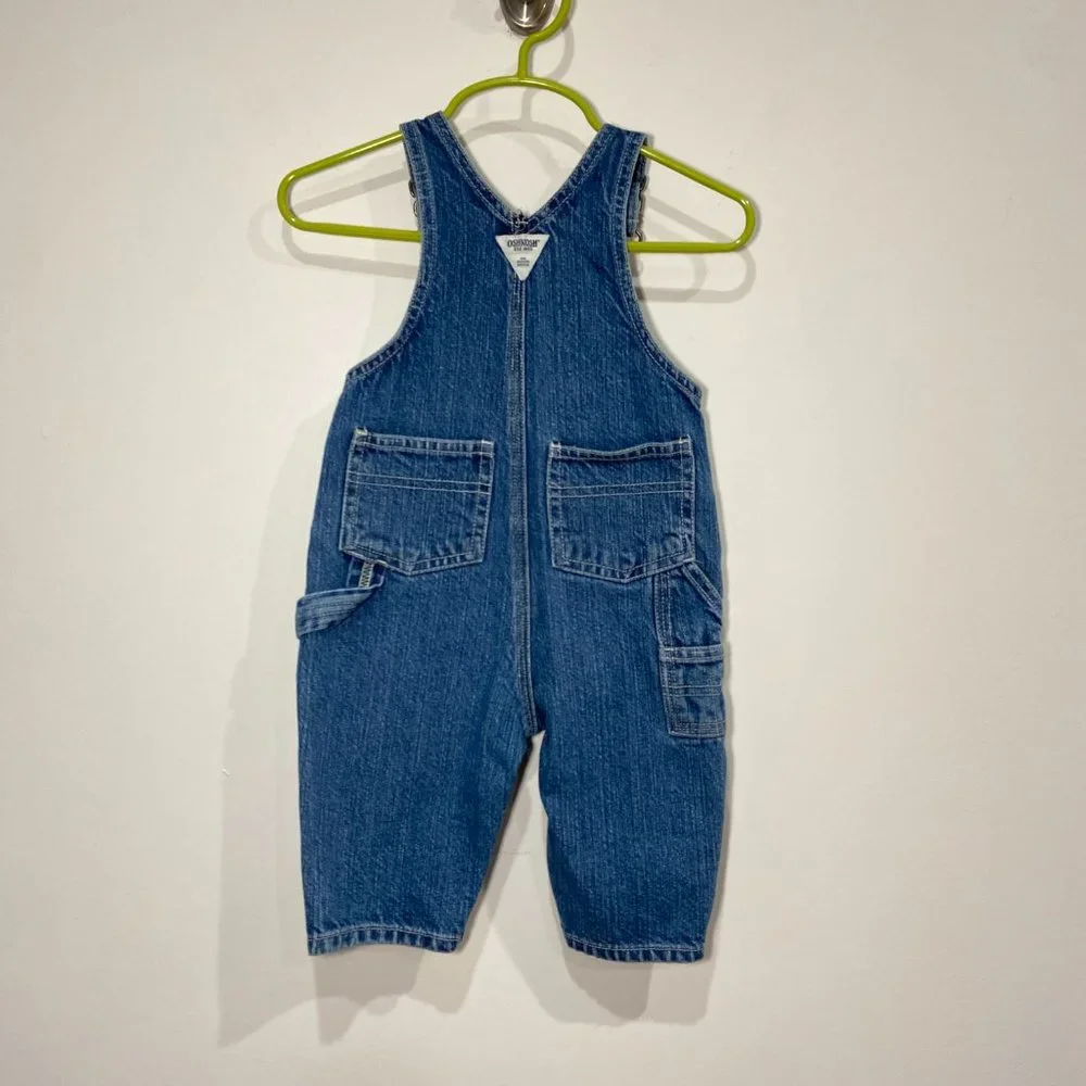 Vintage Oshkosh B'Gosh Girls Denim Overalls Size 6-9 Months